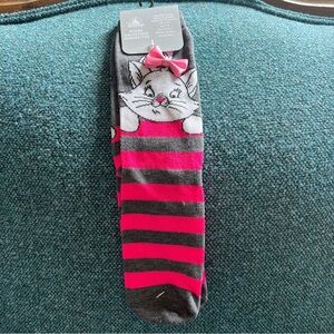 DISNEY PARKS Aristocats Marie with Pink Bow Socks Size 4-10 - NWT